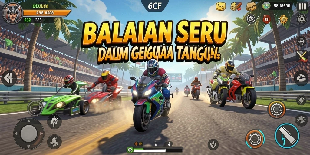 Menampilkan gameplay balapan mendebarkan di 6CF.