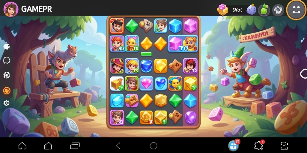 Screenshot gameplay <strong>GAMERP</strong> yang menampilkan serunya mencocokkan item.