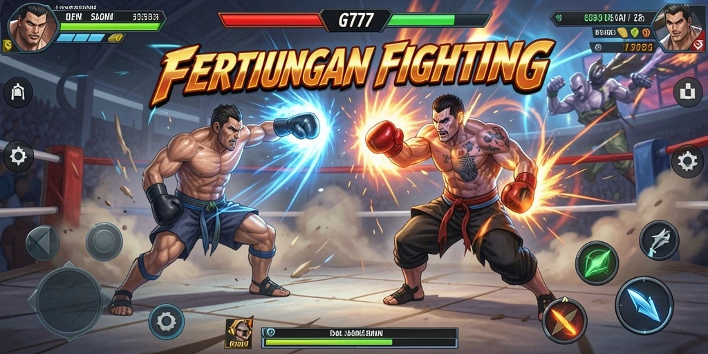 Screenshot GT777 menampilkan pertarungan seru dengan efek visual yang memukau.
