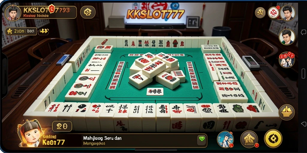Screenshot gameplay KKSLOT777 yang menampilkan aksi Mahjong seru.