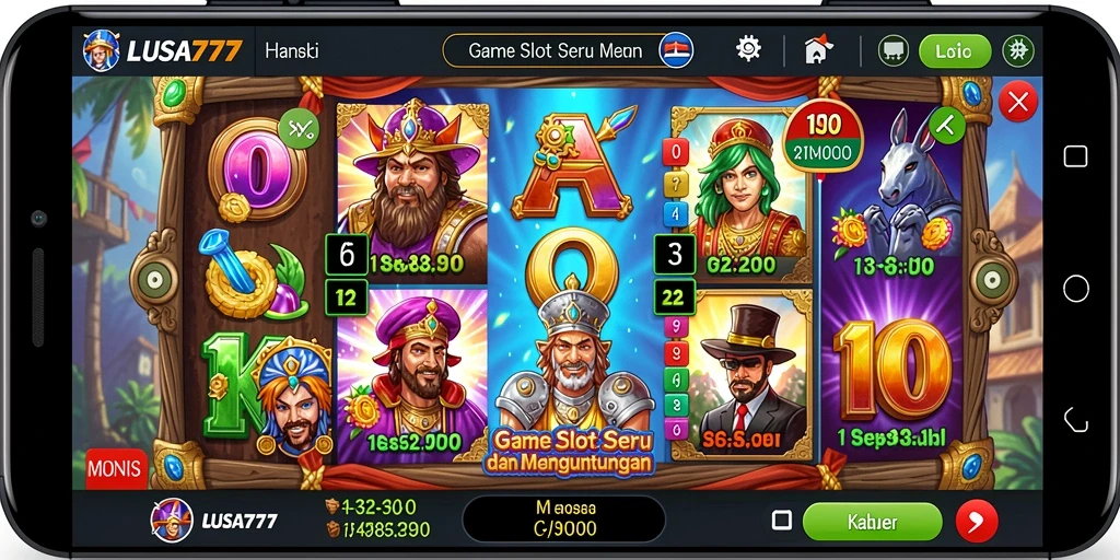 Tampilan gameplay Slot LUSA777 yang menarik dan interaktif.