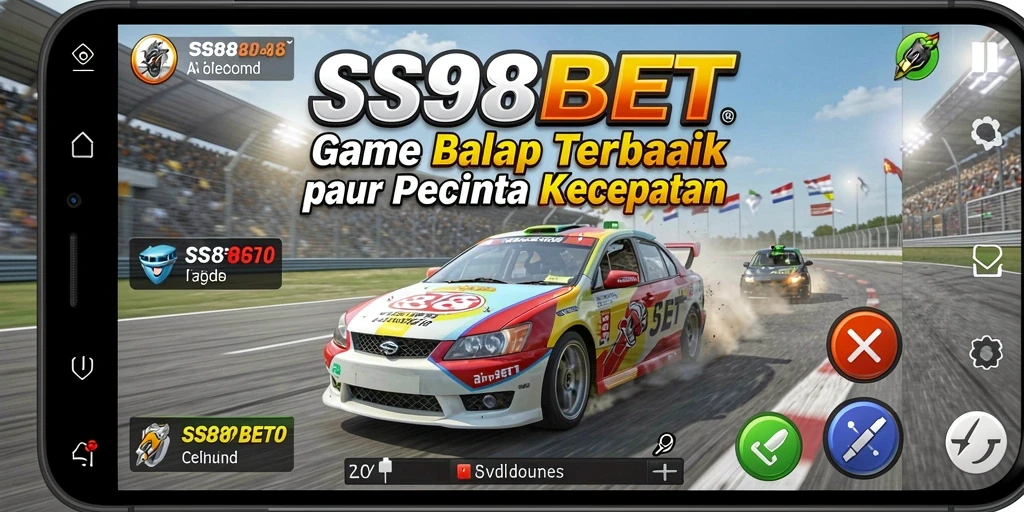 Tampilan penuh aksi dari gameplay balap di SS88BET.