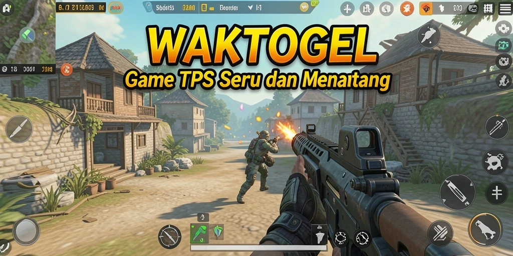 Screenshot gameplay <strong>WAKTOGEL</strong> yang menunjukkan aksi seru dalam pertempuran TPS.